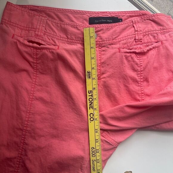 Calvin Klein Women's High Rise Cropped‎ Pants Pink Coral Size 16 - Picture 6 of 13